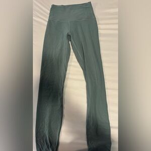 teal lululemon align leggings (worn down)